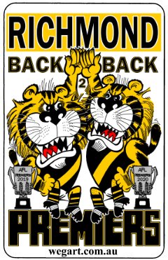 2020 Back 2 Back Richmond WEG Fridge Magnet Includes POST IN AUS